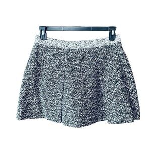 Banana Republic pleated abstract a-line mini skirt pockets lined 10 black white